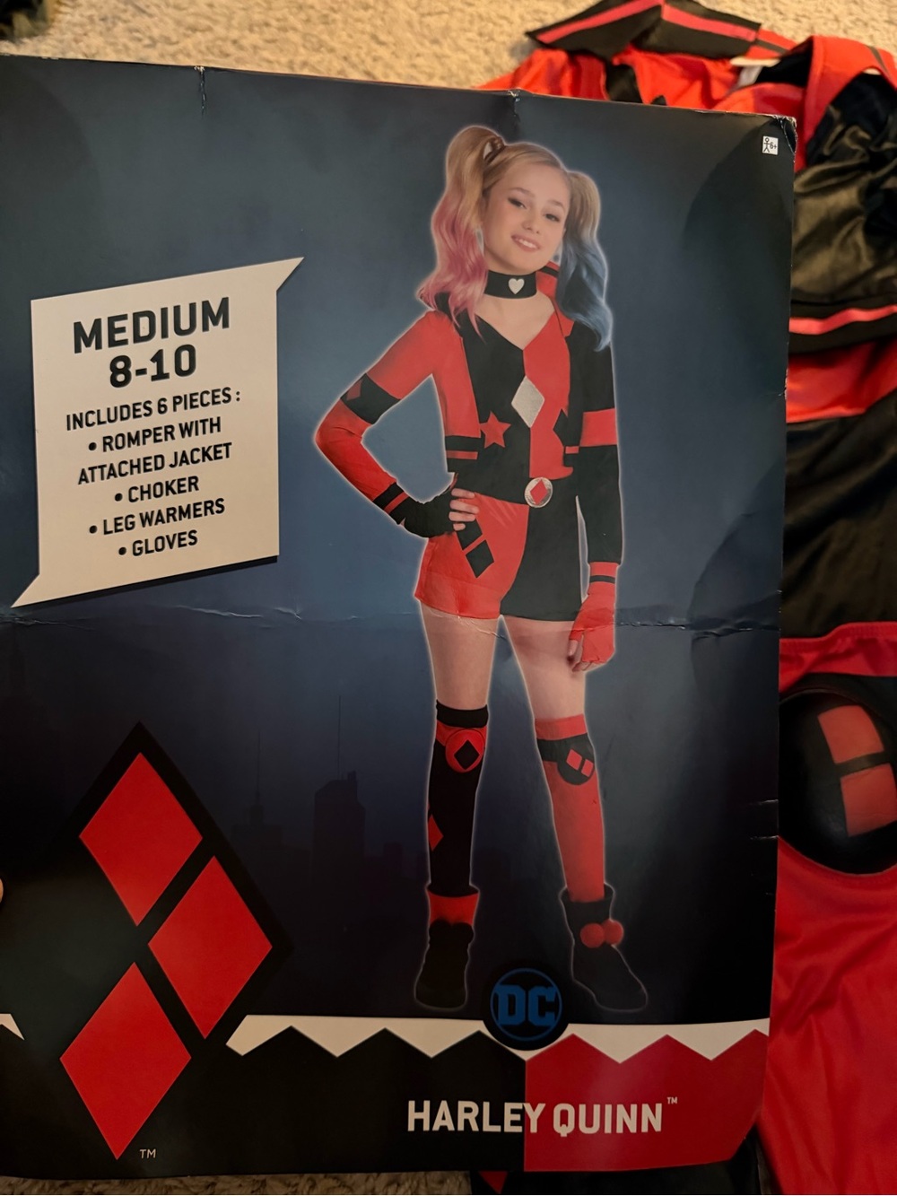 Harley Quinn Halloween costume size 8-10Y